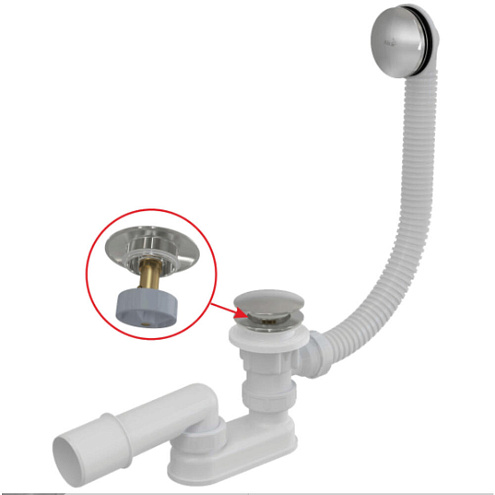 Сифон Alcaplast AG210135160 для ванны click/clac металл: фотография 1
