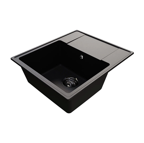 Мойка MIXLINE ML-GMU05 Ультра с крылом, черный камень 575х495 мм: фотография 1
