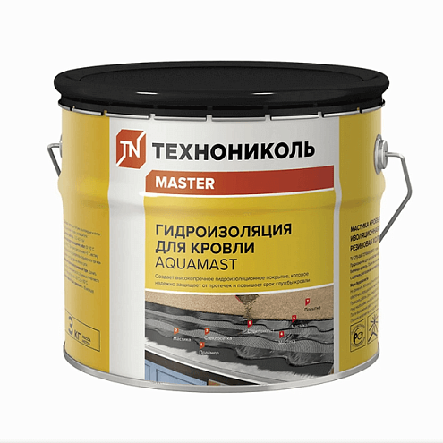 Мастика битумно-резиновая Технониколь AquaMast для кровли  3кг: фотография 1