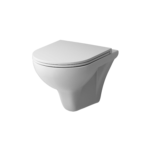 Унитаз подвесной AM.PM Gem C901700SC безободковый с сиденьем микролифт, белый: фотография 1