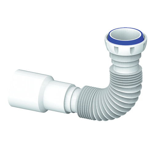 Гофрированный сифон 1 1/2"х40/50 с гайкой, плоская прокладка Unicorn D45: фотография 1