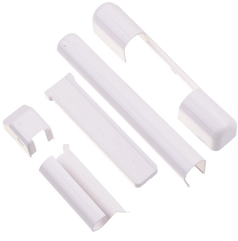 Комплект декоративных накладок для петель окон ПВХ белый: фотография 1