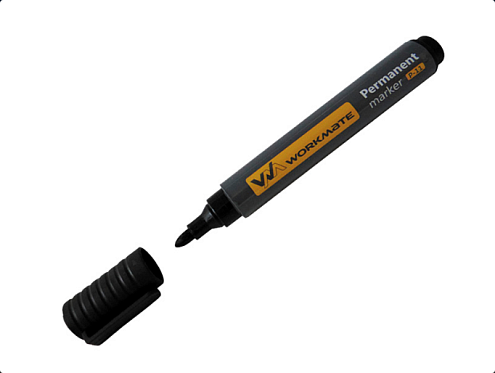 Маркер перманентный "Workmate" черный, пулевидный наконечник 3мм: фотография 1