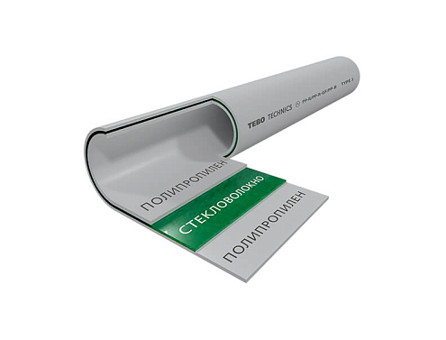 Труба 20х3,4 PN20 армированная стекловолокном SDR6 TR-TB серый Tebo : фотография 1