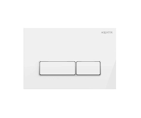 Панель смыва Aquatek KDI-0000061 белый глянец ободок хром, клавиши прямоугольные: фотография 1