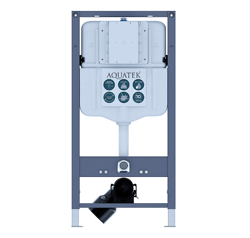 Инсталляция для подвесного унитаза Aquatek Pneumo N49, пневматическое управление: фотография 1