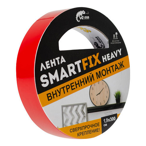 Монтажная лента для внутренних работ SmartFix 19х3м, 1000мкм прозрачная W-con: фотография 1