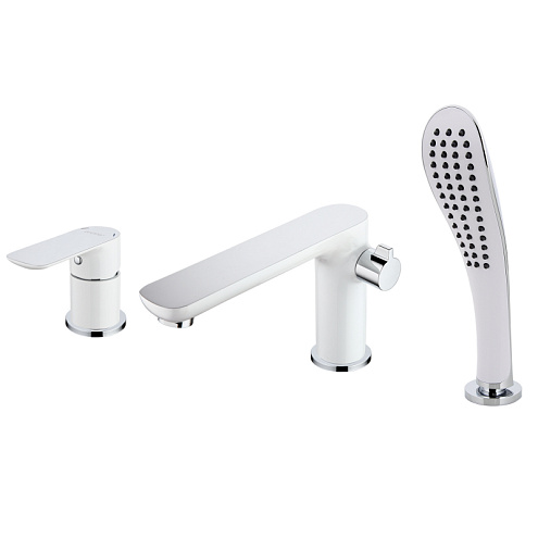 Смеситель для акриловой ванны 35к G1148 GAPPO (3 отв.) БЕЛЫЙ-ХРОМ: фотография 1