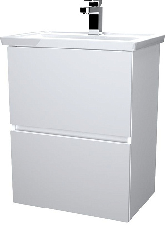 Тумба Aris 70П 2 ящика Белый глянец: фотография 1