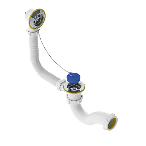 Сифон для ванны 1 1/2" с выпуском и переливом V110-АК-ЛМ Санденсант: фотография 1