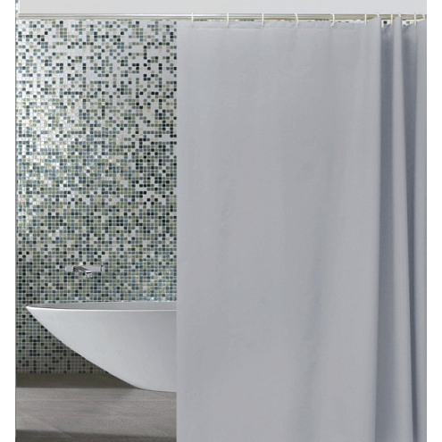 Занавеска-штора для ванн 180х180 "ZALEL" эконом 0040A : фотография 1