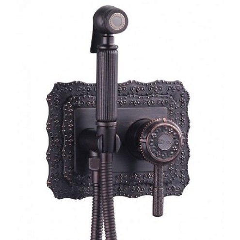 Смеситель Lemark "Жасмин" LM6619ORB с гигиеническим душем встраиваемый черная бронза: фотография 1