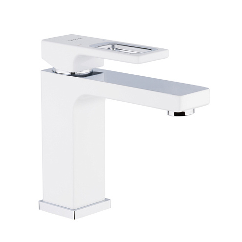 Смеситель для умывальника 35к G1017-8 GAPPO литой, п/гайку, БЕЛЫЙ-ХРОМ: фотография 1