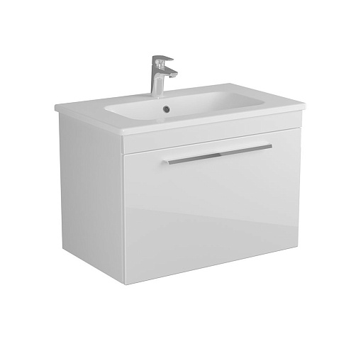 Тумба DIBORG Leonie 80  1+1 ящик  белый глянец 77.1235: фотография 1