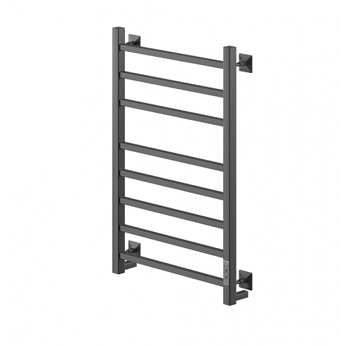 Полотенцесушитель Mixline Fortune 80х40 таймер, 372 Вт, 8 перекладин, прямые квадрат, электрический, черный: фотография 1