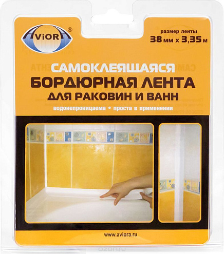 Лента бордюрная для раковин и ванн AVIORA 38ммх3,35м: фотография 1