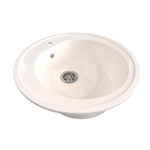 Мойкa ML-GMS02 СТАНДАРТ круглая, белый (331), 505 мм глубина чаши 165 мм: фотография 1