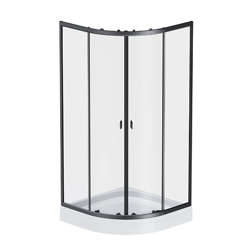 Душевой уголок с поддоном 90x90 AM.PM X-Joy W88E-205-090BT прозрачное стекло, профиль черный матовый: фотография 1