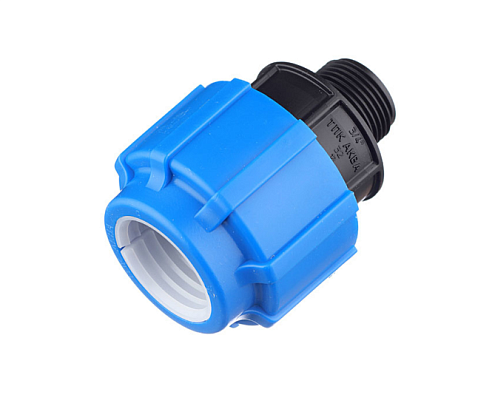 Муфта ПЭ 32х3/4" наружная резьба обжимная ТПК-Аква: фотография 1