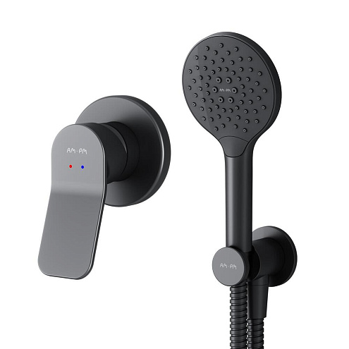 Встраиваемая душевая система AM.PM X-Joy FB85A2H022 ручной душ, черная: фотография 1