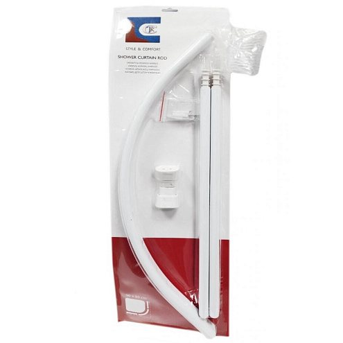 Карниз СТК 4290А для ванной белый Дуга 90х90см: фотография 1