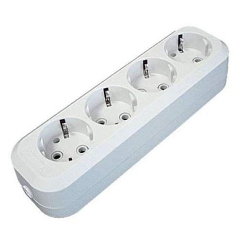 Колодка удлинителя 4-местная АВС-пластик с заземлением UNIVersal E304: фотография 1