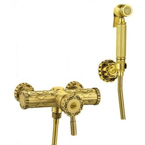 Смеситель Lemark "Жасмин" LM6618B настенный с гигиеническим душем бронза: фотография 1