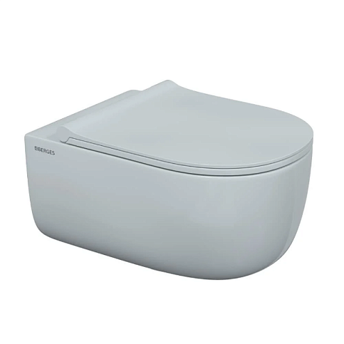 Унитаз BERGES подвесной EGO XL Rimless 54 см сиденье Toma Slim SO микролифт: фотография 1