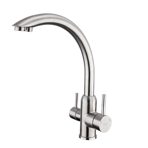 Смеситель для кухни 35к F43899 FRAP с вых. для питьевого фильтра, нерж сатин: фотография 1