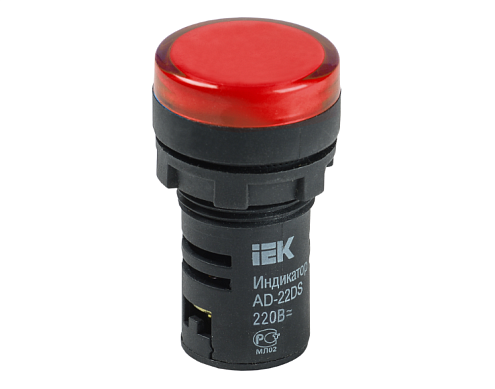 Лампа AD22DS(LED)матрица d22мм красный 230В IEK BLS10-ADDS-230-K04: фотография 1