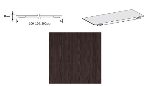 Добор "Т" ЭКО Wenge Melinga МДФ 2070х200х8: фотография 1