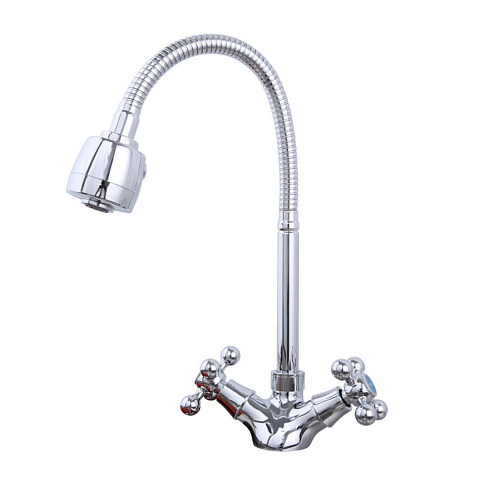 Смеситель для кухни 1/2 кер F4319 FRAP гибкий излив, гайка: фотография 1