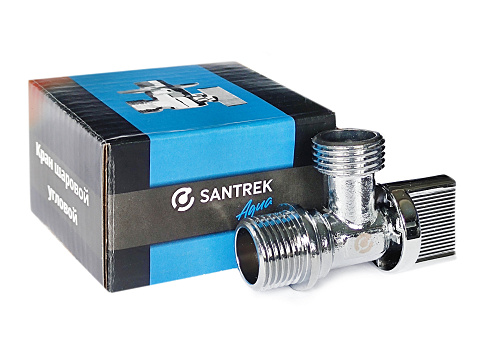 Кран угловой шаровой 1/2" - 3/4" нар/нар с отражателем  SANTREK Aqua Base : фотография 1