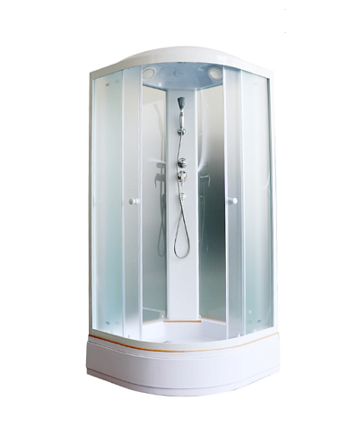 EFM921 PARLY 90х90х215 Душевая кабина поддон H-26см, передние стекла матовые, заднее стекло матовое: фотография 1