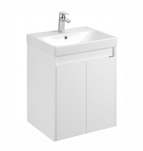 1A2788K0SD010 Набор: 1A278801SD010 Тумба-умывальник Сканди Doors 55 белый глянец, белый матовый/ 1WH501620 Умывальник Адриана 55: фотография 1