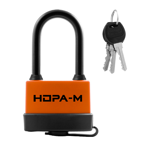Замок навесной всепогодный Нора-М ЗНВ-702дд оранжевый 83мм: фотография 1
