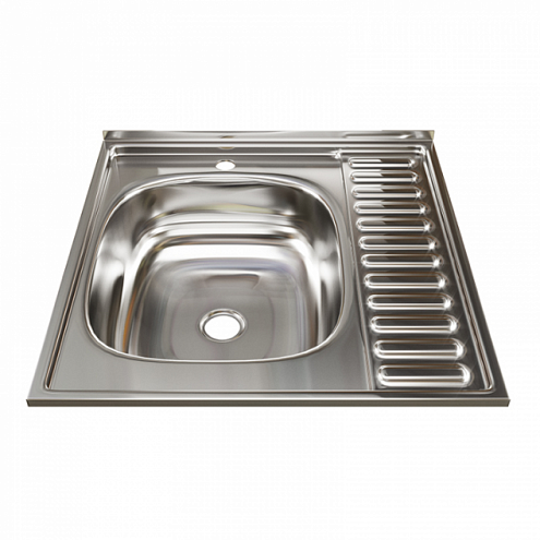 Мойка 600х600 левый выпуск 1 1/2" MIXLINE 160 мм: фотография 1