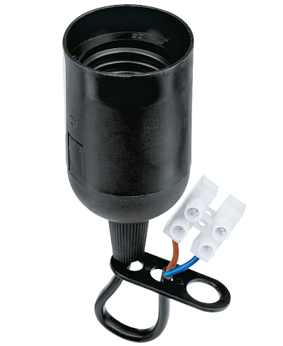 Патрон пластиковый подвесной Е27 с клеммной колодкой черный TOKOV ELECTRIC TKE-C05-PPL/KK-27: фотография 1