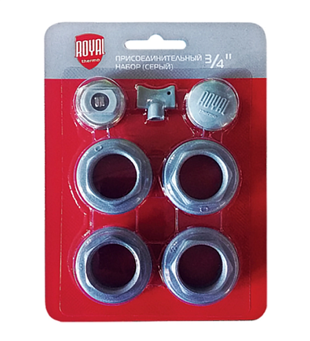 Комплект монтажный для подключения радиатора 3/4" Royal Thermo серебристый: фотография 1