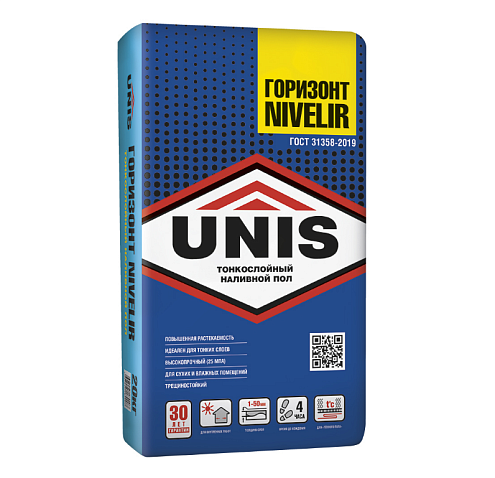 Наливной пол Unis ГОРИЗОНТ NIVELIR (1-50 мм)  20кг: фотография 1