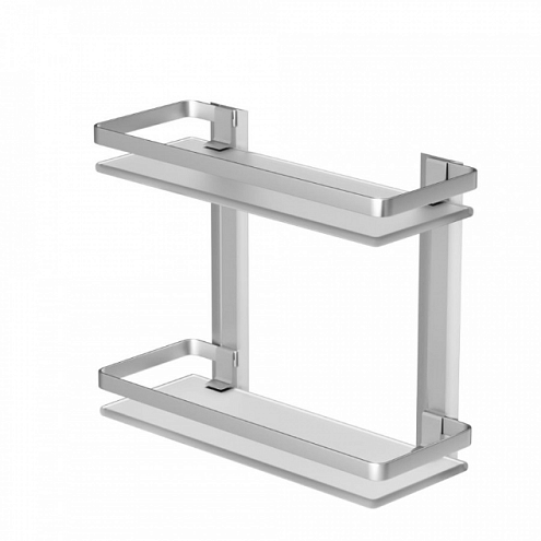 Полка в ванную AM.PM Sense L A7455200 двухъярусная, серебристый металл, стекло: фотография 1