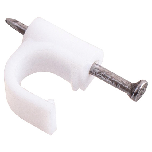 Скоба для электрокабеля  8мм круглая 50шт: фотография 1