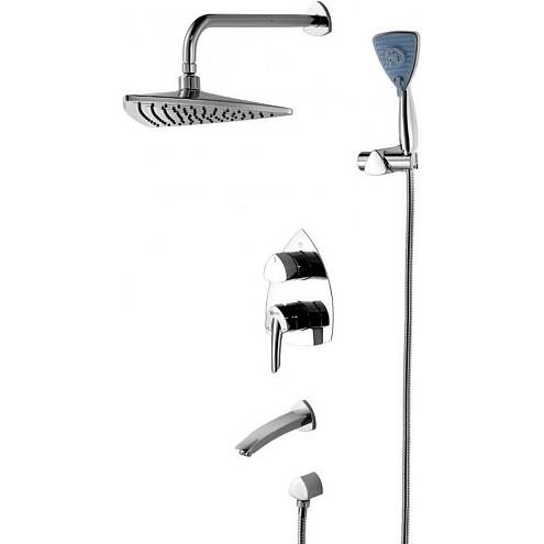 Смеситель Lemark "Марс" LM3522C для ванны и душа встраиваемый с дополнительной лейкой 3 режима хром: фотография 1