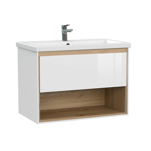 Тумба под раковину подвесная LOUNA 80 для COMO 80 белый: фотография 1