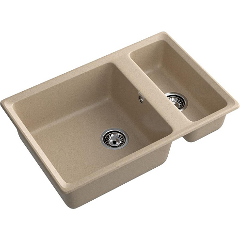 Мойка GRANFEST GF-LV--760К 1,5 чаши 760х500 мм песочный: фотография 1