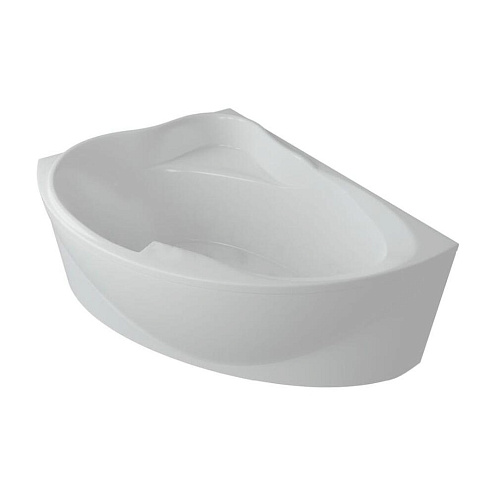 Акриловая асимметричная ванна Aquatek Альтаир 160х120 с фронтальным экраном, без гидромассажа, вклеенный сварной каркас, левая: фотография 1