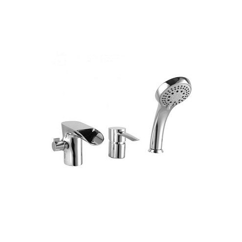 LM3245C "Атлантисс" Смеситель для ванны встраиваемый, на 3 отверстия, с аксессуарами, хром: фотография 1