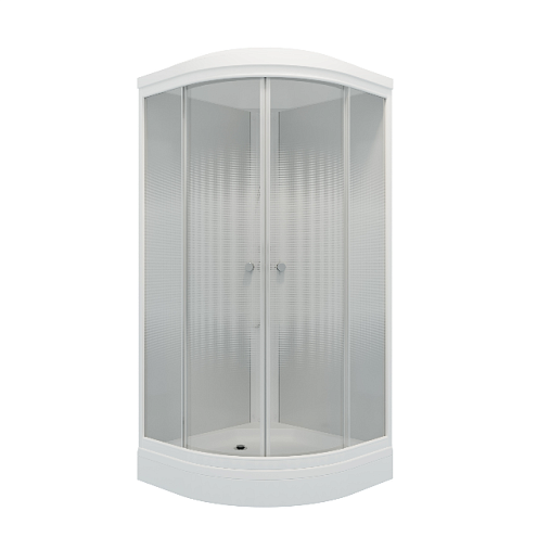 Душевая кабина "Лайт 90х90 А" 1/4 круга, низкий поддон, Градиент, Белый, ДН4, сифон D90мм: фотография 1