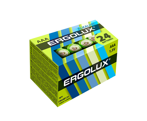 Элемент питания алкалиновый AAA/LR03 1.5В Alkaline BP-24 уп.24шт Ergolux 14213: фотография 1