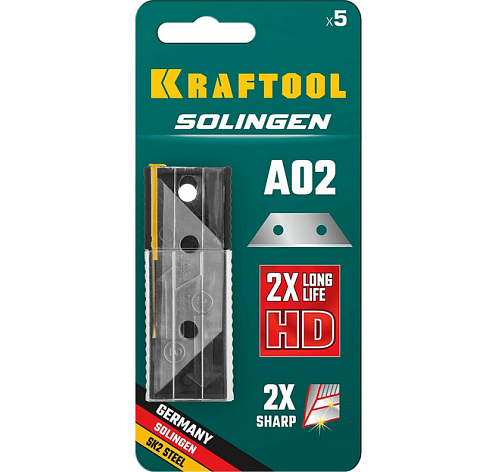Лезвия трапециевидные, 5шт, тип А02, Kraftool: фотография 1
